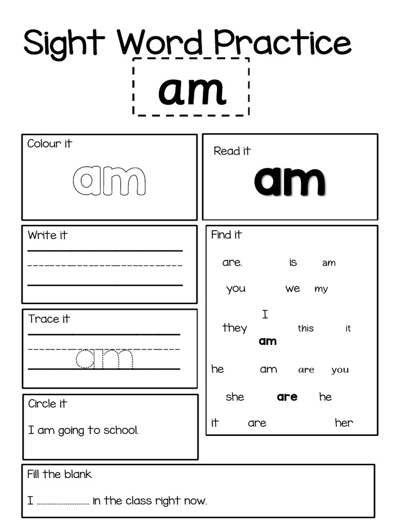 Sight Word Practice Activities Guide | PDF