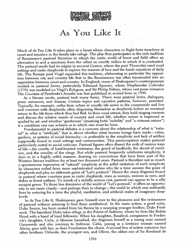 As You Like It | PDF