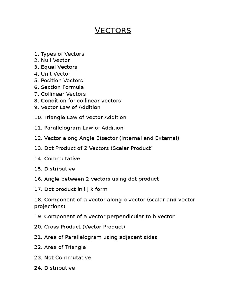 Comprehensive Guide to Vectors | PDF | Euclidean Vector | Euclidean ...