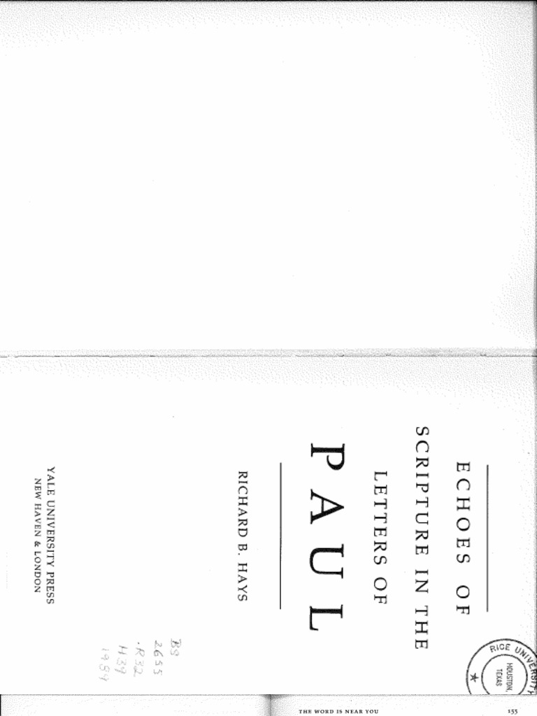 Hays, Echoes of Scripture 1989 PDF