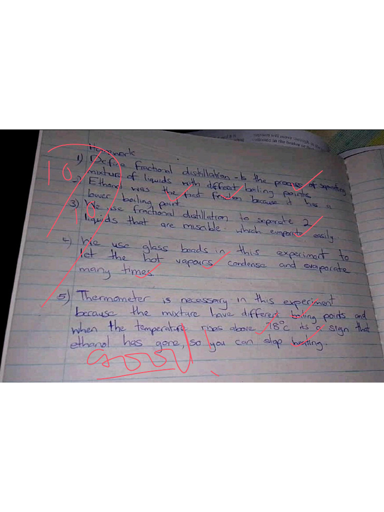 Marked Homework Fractional Distillation | PDF