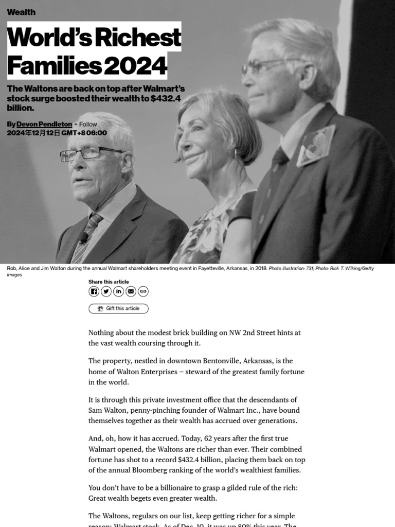 Waltons' Wealth Soars to $432.4 Billion | PDF | Qatar | United Arab ...