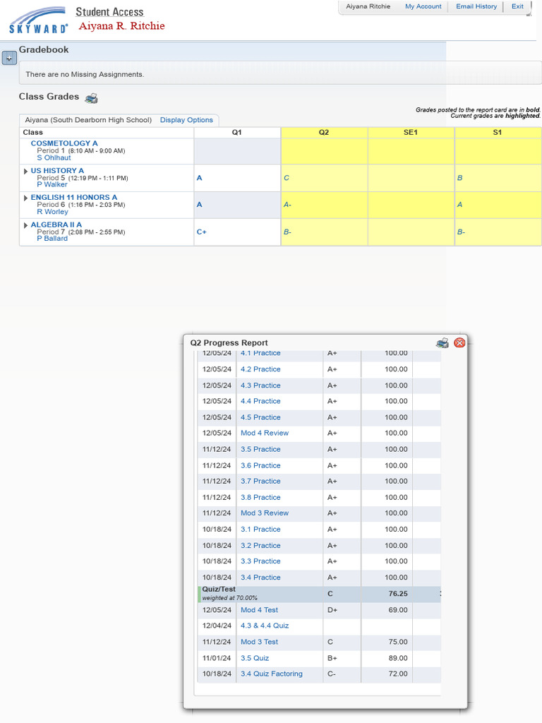 Student access gradebook 2 pdf