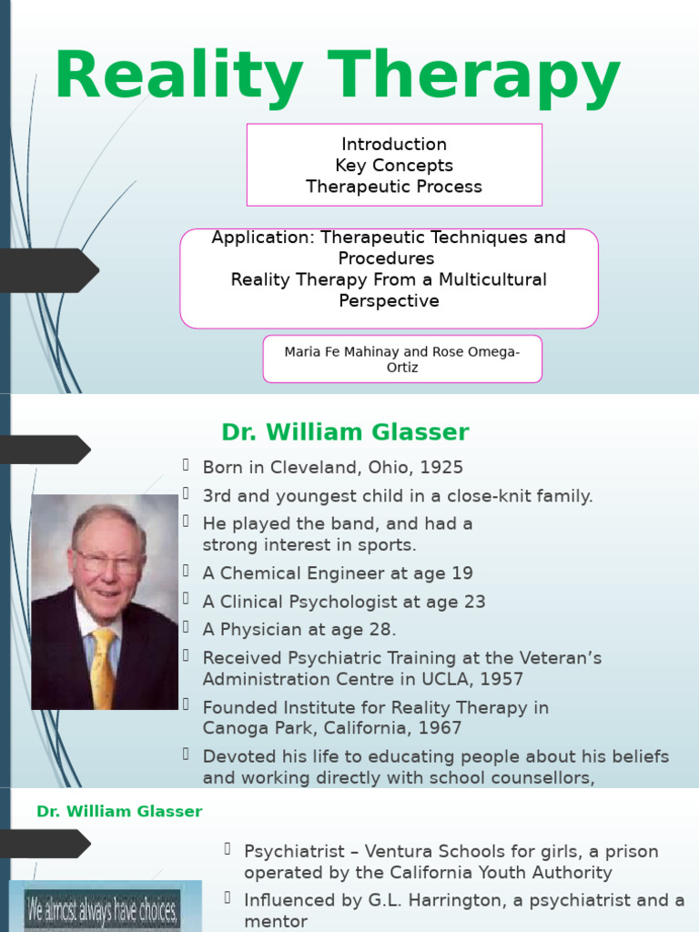 Key Concepts of Reality Therapy | PDF | Psychotherapy | Mental Health