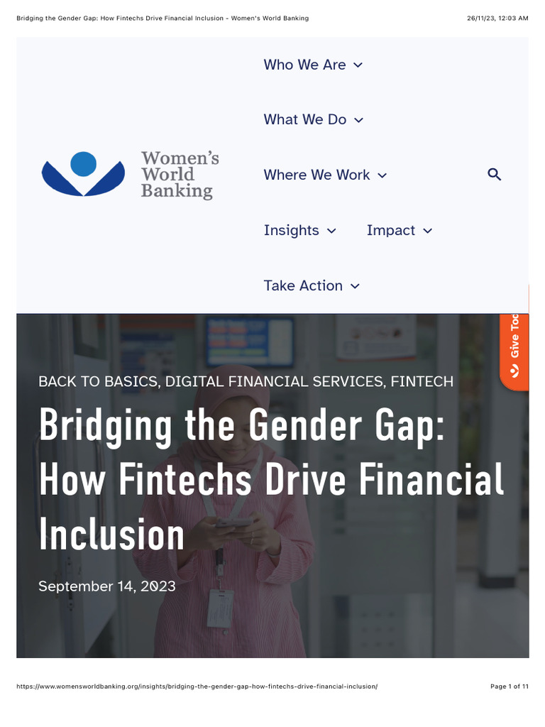 Fintechs Empowering Women's Financial Inclusion | PDF | Financial ...