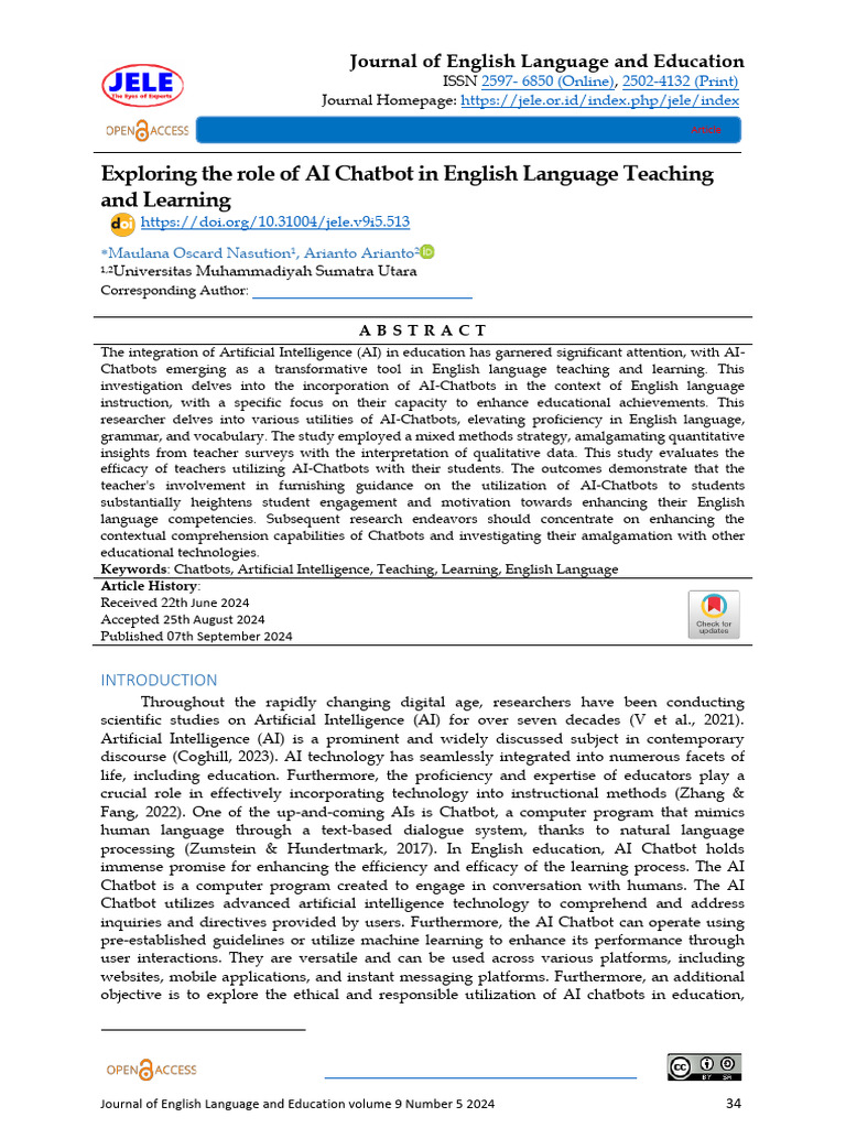 AI Chatbots in English Language Education | PDF | Artificial ...