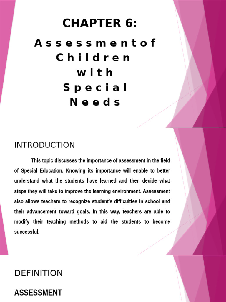 Assessment of Children with Special Needs | PDF | Individualized ...