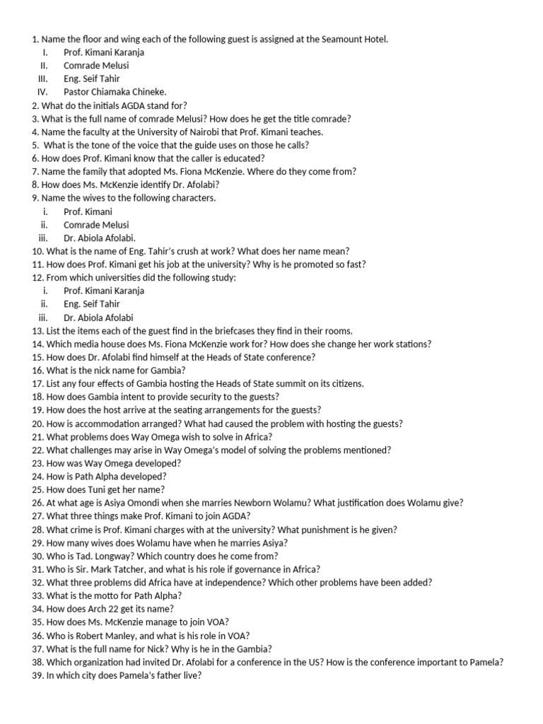 quick fire questions. FONs_084638 | PDF