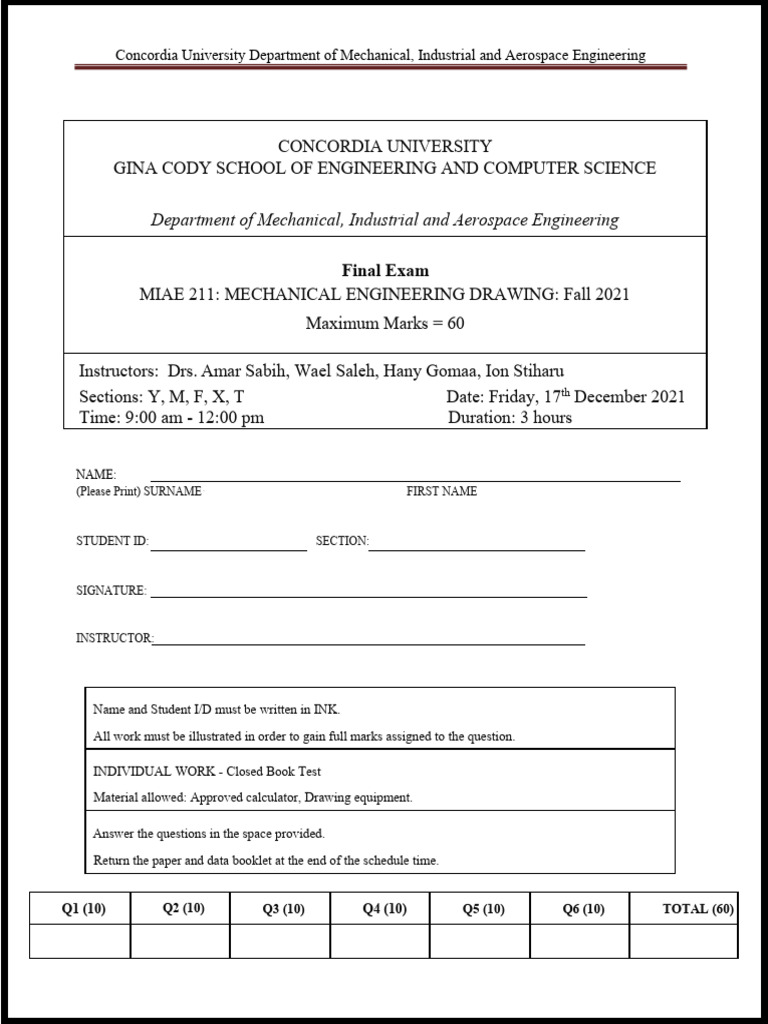 MIAE 211 Final Exam Schedule | PDF | Recycling