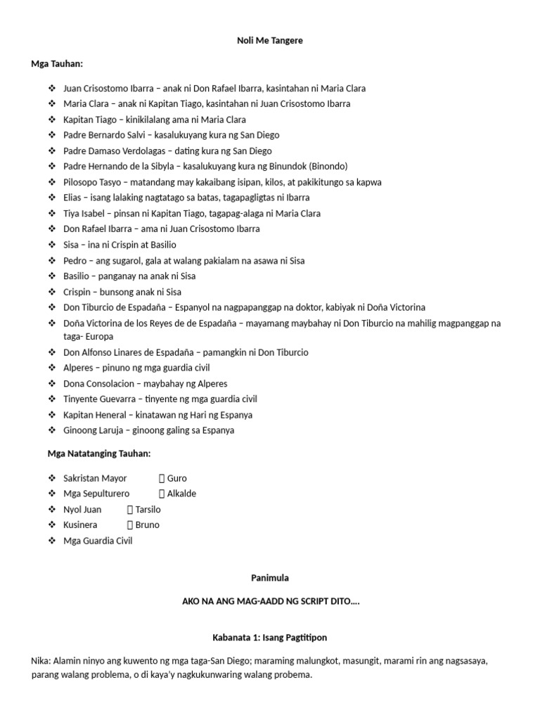 Noli-Me-Tangere-Script 2.0 | PDF