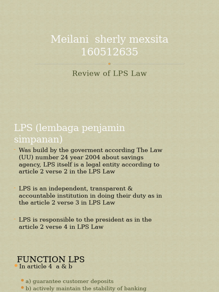 Overview of LPS Law and Functions | PDF