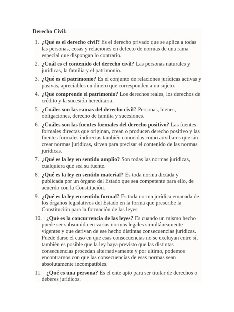 Guía Completa sobre Derecho Civil | PDF | Derecho Civil (Common Law ...