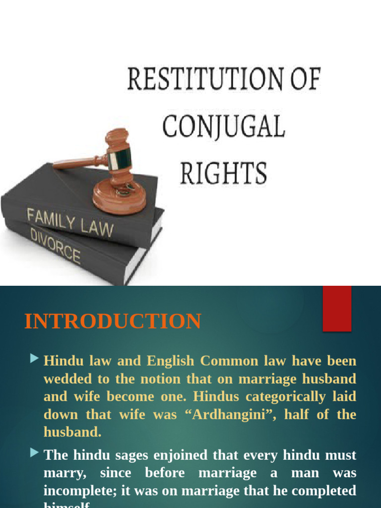 Restitution of Conjugal Rights | PDF | Marriage | Husband