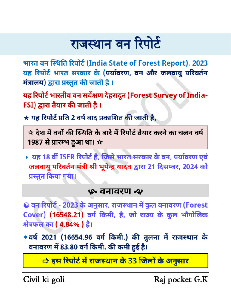 Forest Survey of India-Fsi) | PDF