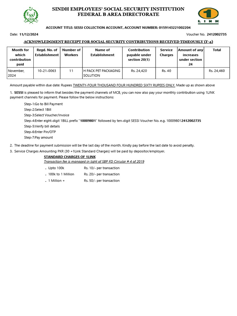 SESSI Contribution Payment Instructions | PDF