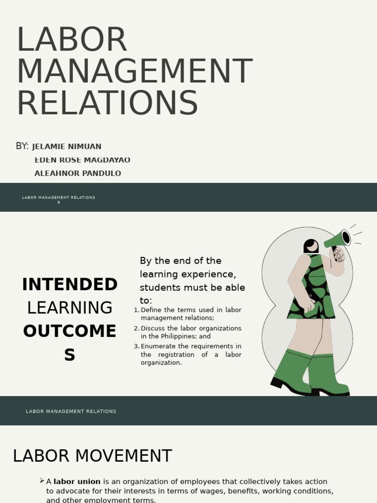 Philippine Labor Management Relations Overview | PDF | Collective ...