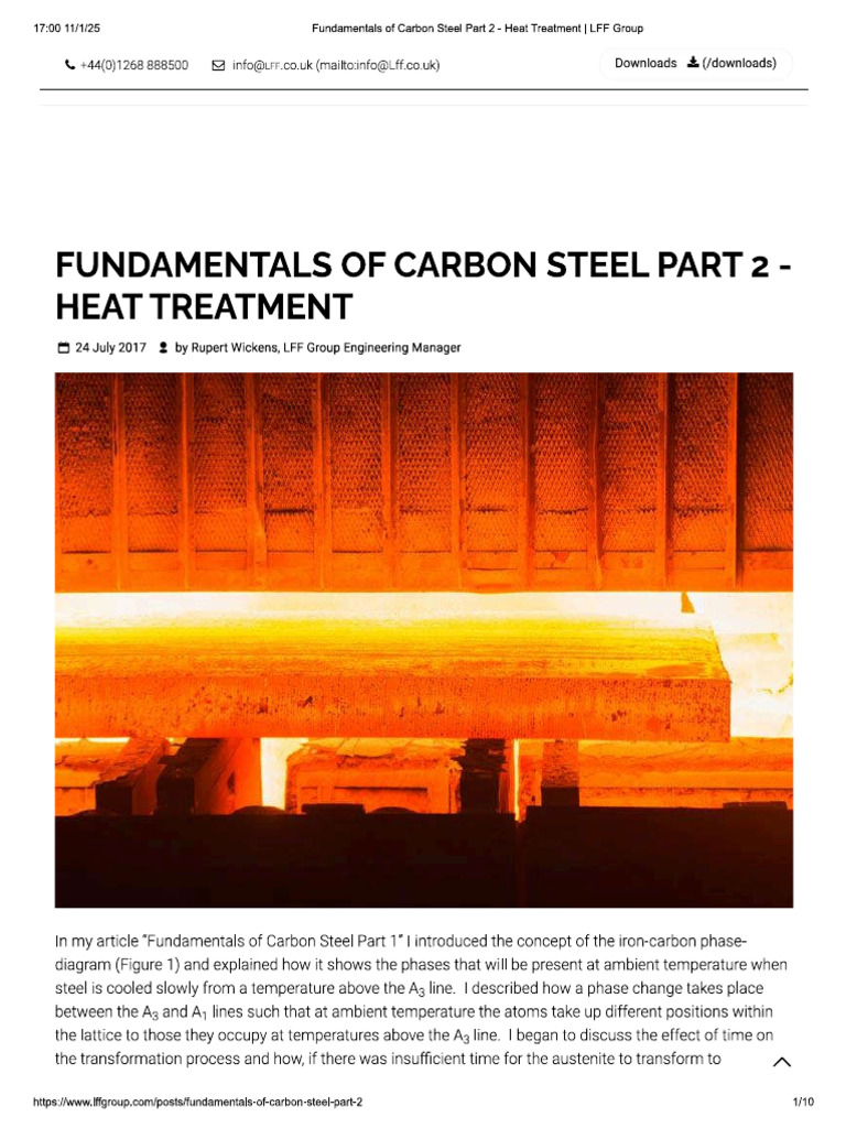 Fundamentals of Carbon Steel Part 2 - Heat Treatment - LFF Group | PDF