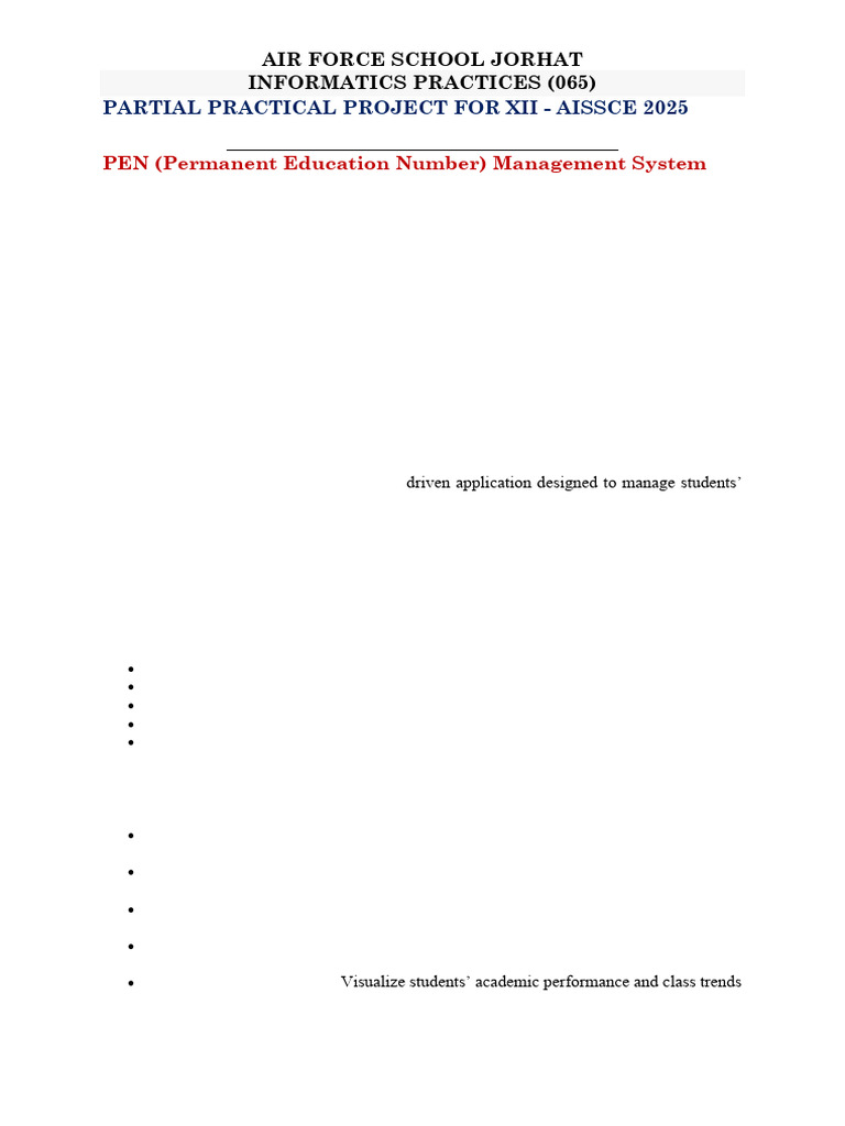 PEN Management System Project Overview | PDF | Databases | Data