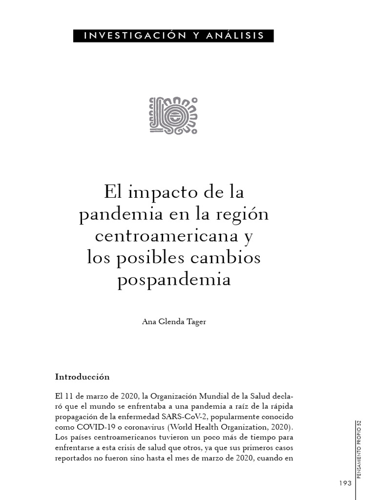 El Impacto de La PANDEMIA | PDF | Centroamérica | Pobreza