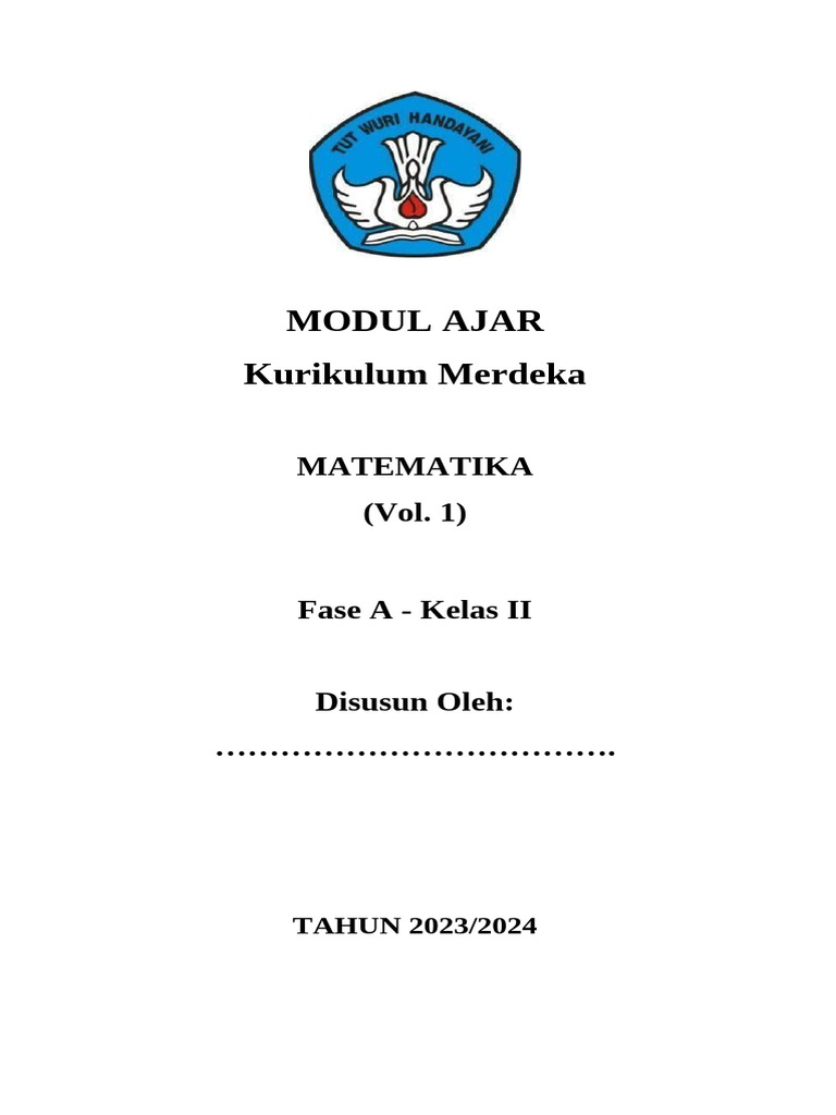 Modul Ajar Matematika Kelas II Fase A | PDF