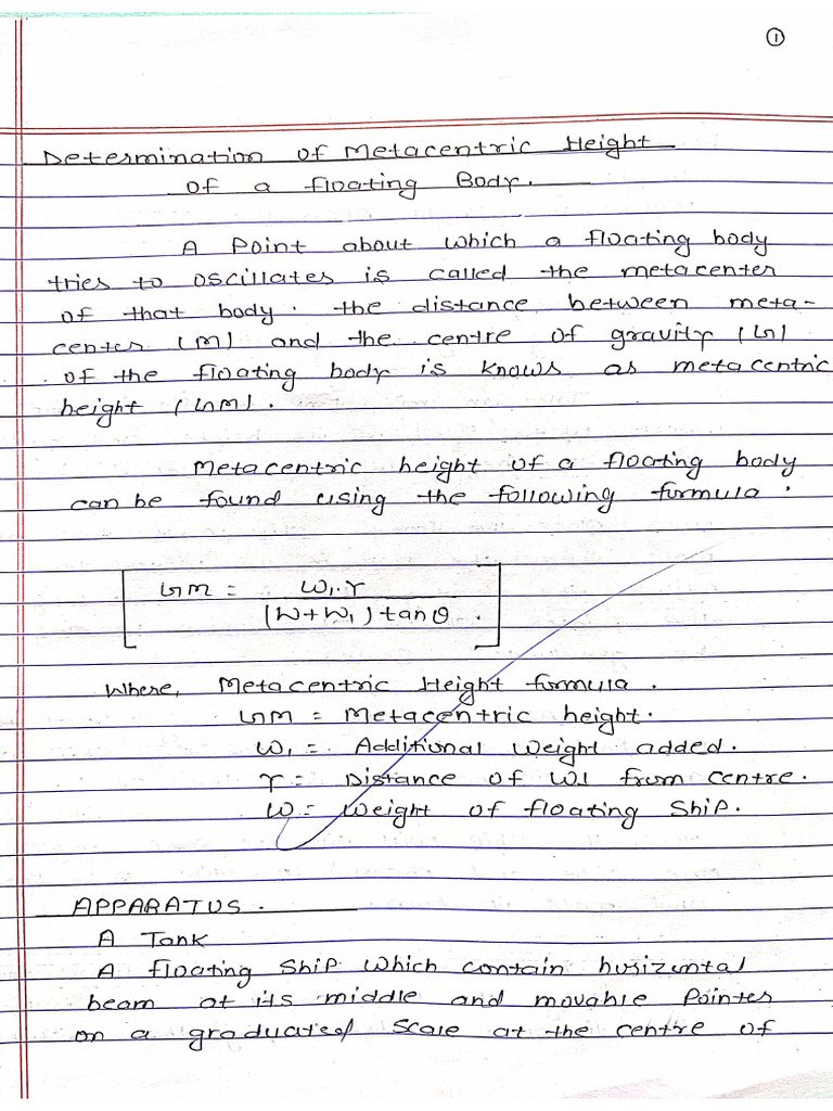 IFM LAB MODULE - Metacentric Height | PDF