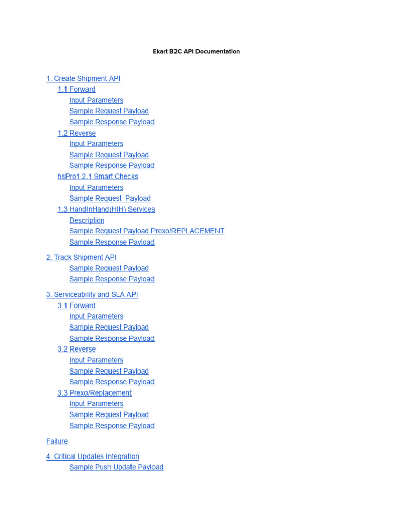 Ekart B2C API Integration Guide | PDF | Computing