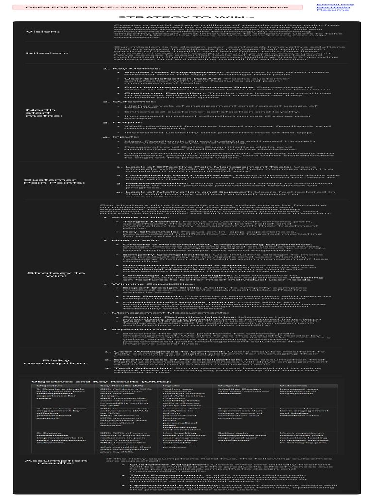 Strategy To Win (Hinge Health) | PDF | Usability | Performance Indicator