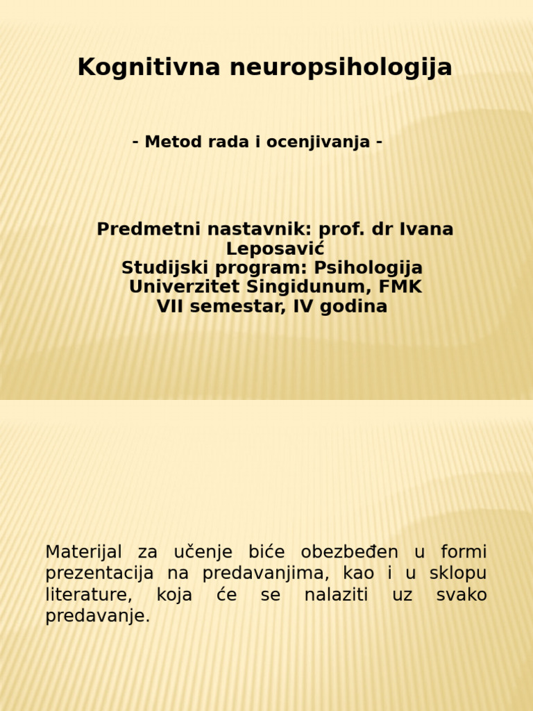 Metod Rada I Ocenjivanja Za Redovne I Za Zaposlene Studente | PDF