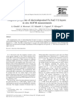 Magnetic Properties of Electrodeposited Fe/Au (1 1 1) Layers: in Situ AGFM Measurements