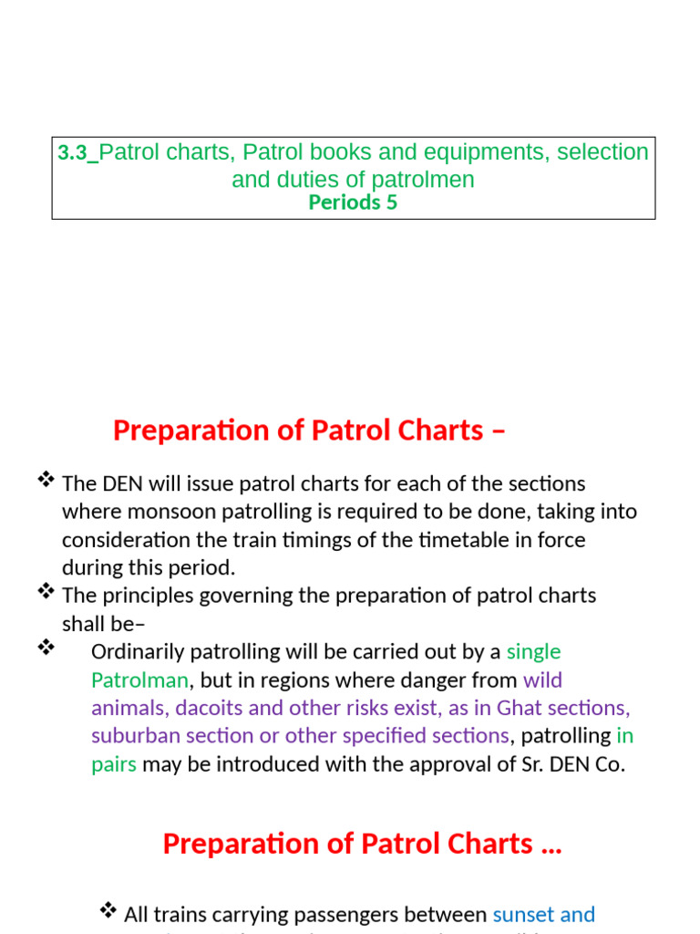 Monsoon Patrol Guidelines and Duties | PDF | Patrol