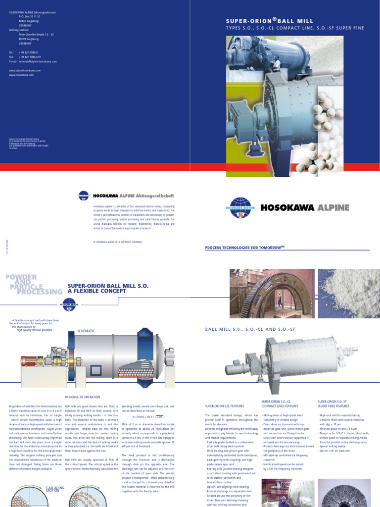 0023 EN 2010 04 - Super Orion Ball Mill | PDF | Mill (Grinding ...