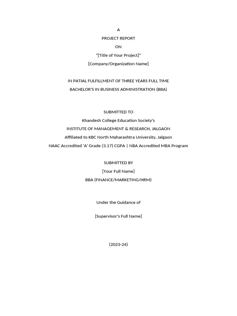 Bba Ty Sip Format Pdf Learning