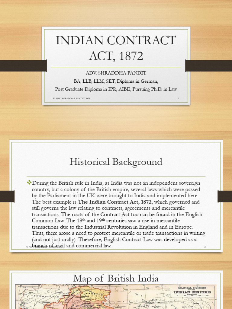 Overview of the Indian Contract Act | PDF | Consideration | Offer And ...