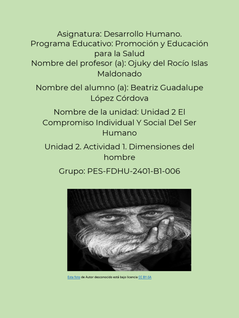 Dimensiones del Ser Humano | PDF | Humano