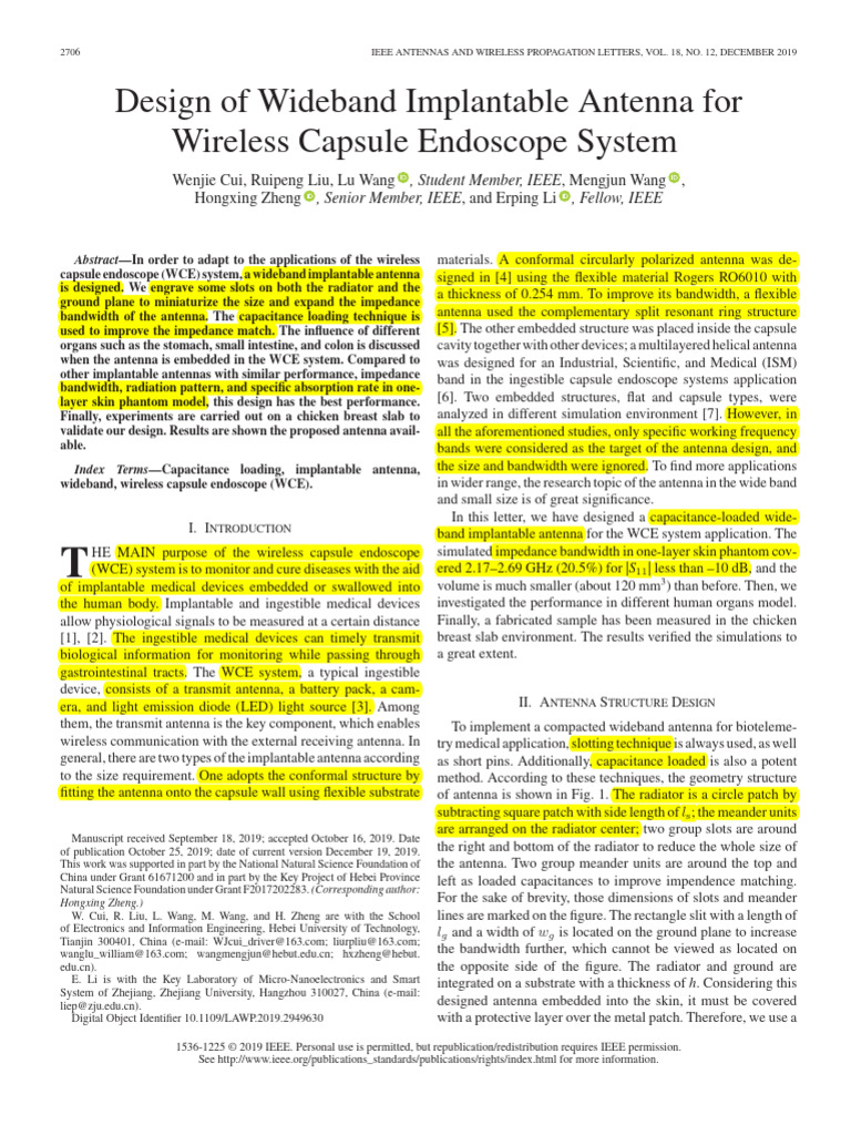 1.design of Wideband Implantable Antenna For Wireless Capsule Endoscope ...