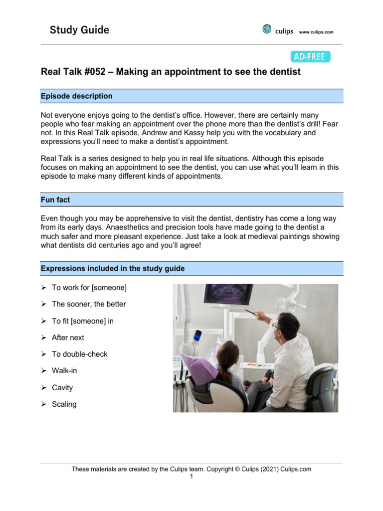 RT52 Dentalappointment AF | PDF | Dentist | Physical Examination
