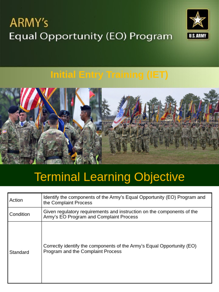 Equal Opportunity Program For Initital Entry Training Level I October ...