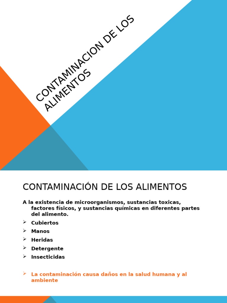 Contaminacion de Los Alimentos | PDF | Alimentos | Contaminación