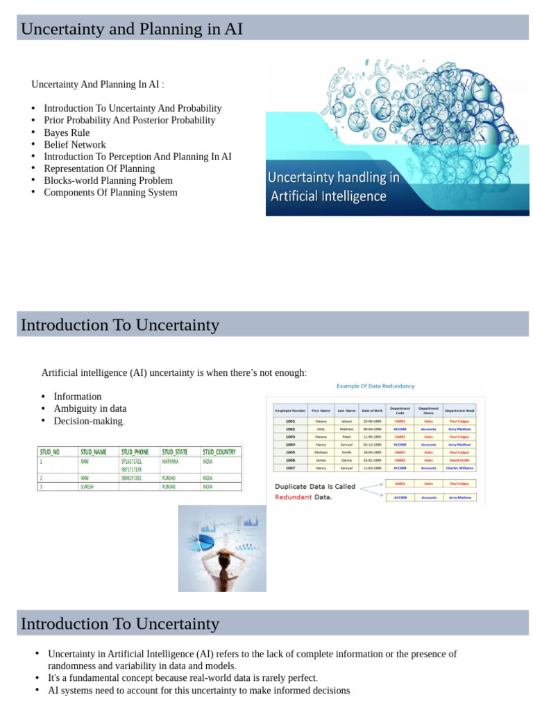 Uncertainty in AI: Concepts and Planning | PDF | Bayesian Network ...