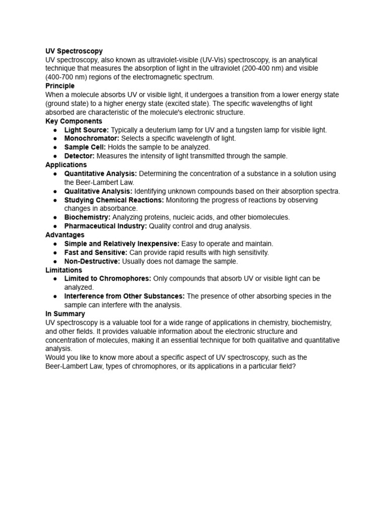 Uv Spectros | PDF