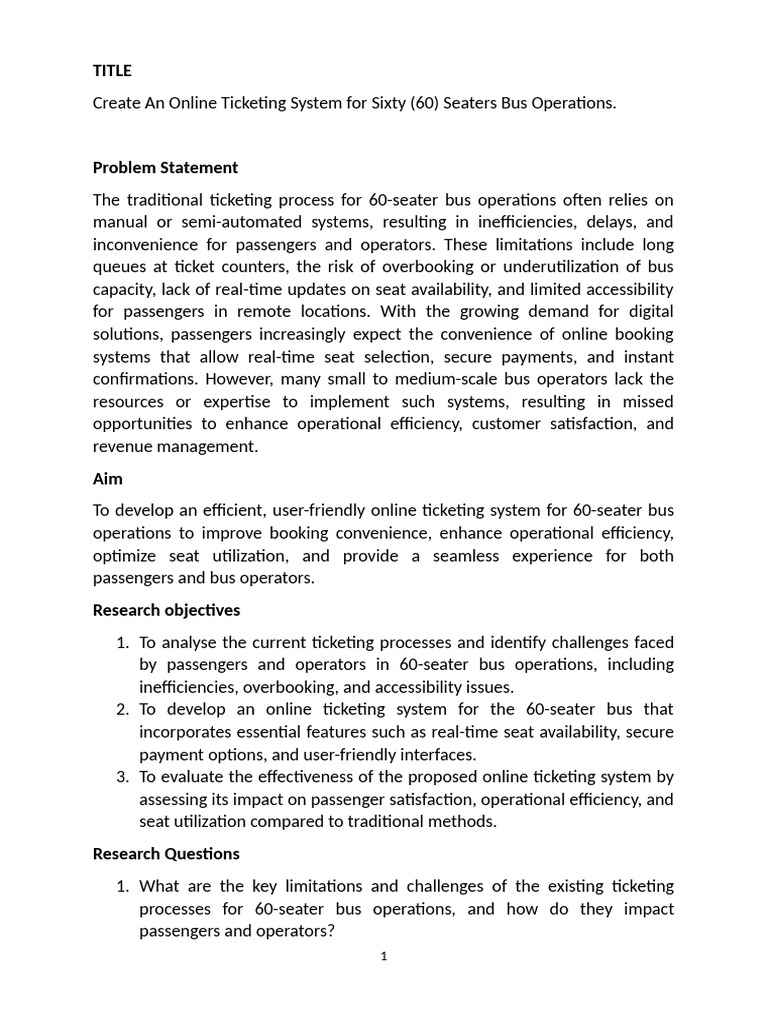 Research Project On Online Ticketing System | PDF | Usability | Computing