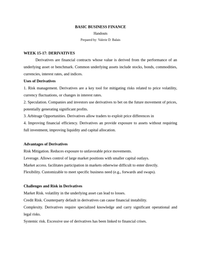 Finals handouts pdf put option option finance 