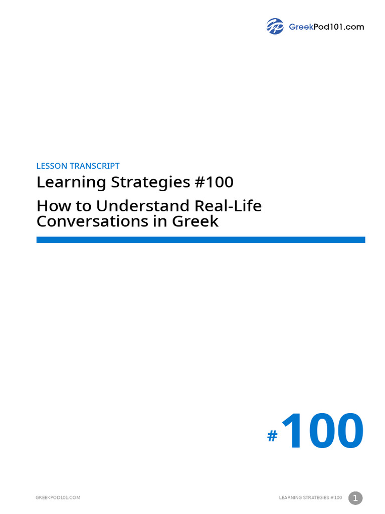 Mastering Greek Conversations with Dialogue Tracks | PDF | Cognition ...