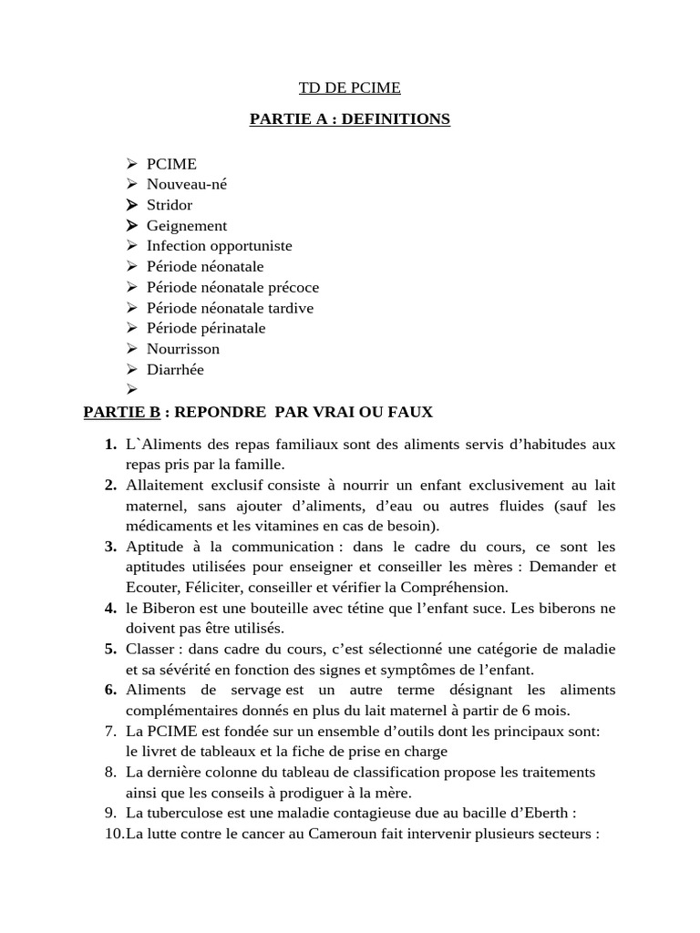 Approche PCIME pour la santé infantile | PDF | Rougeole | Nourrisson