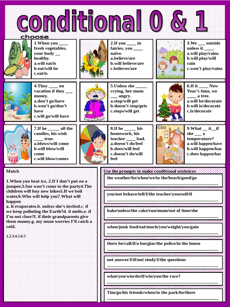 Conditional Sentences Practice Worksheet | PDF | Earth Sciences