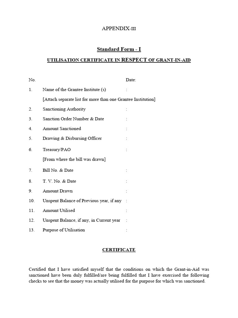 Appendix Iii Standard Forms For R D Projects 2024 25 Pdf