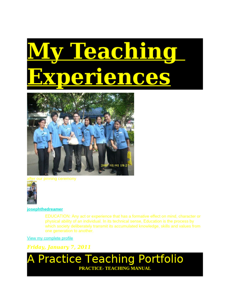 A Practice Teaching Portfolio PRACTICE T | PDF | Teachers | Lesson Plan