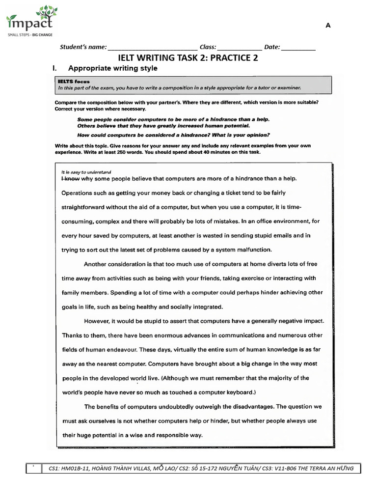 Task 2 Writing Practice | PDF