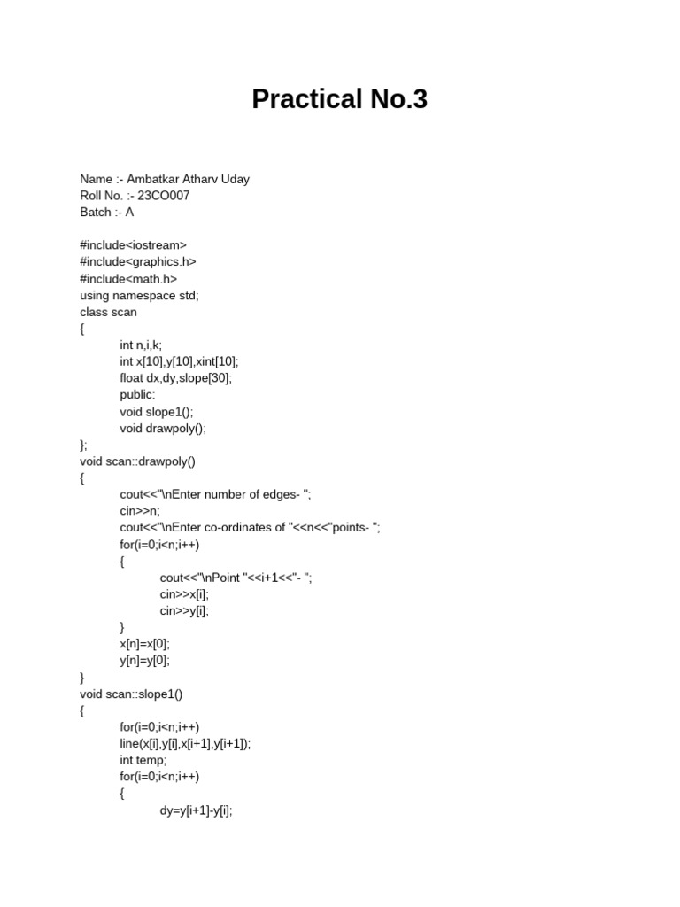 C++ Polygon Drawing with Scanline Algorithm | PDF