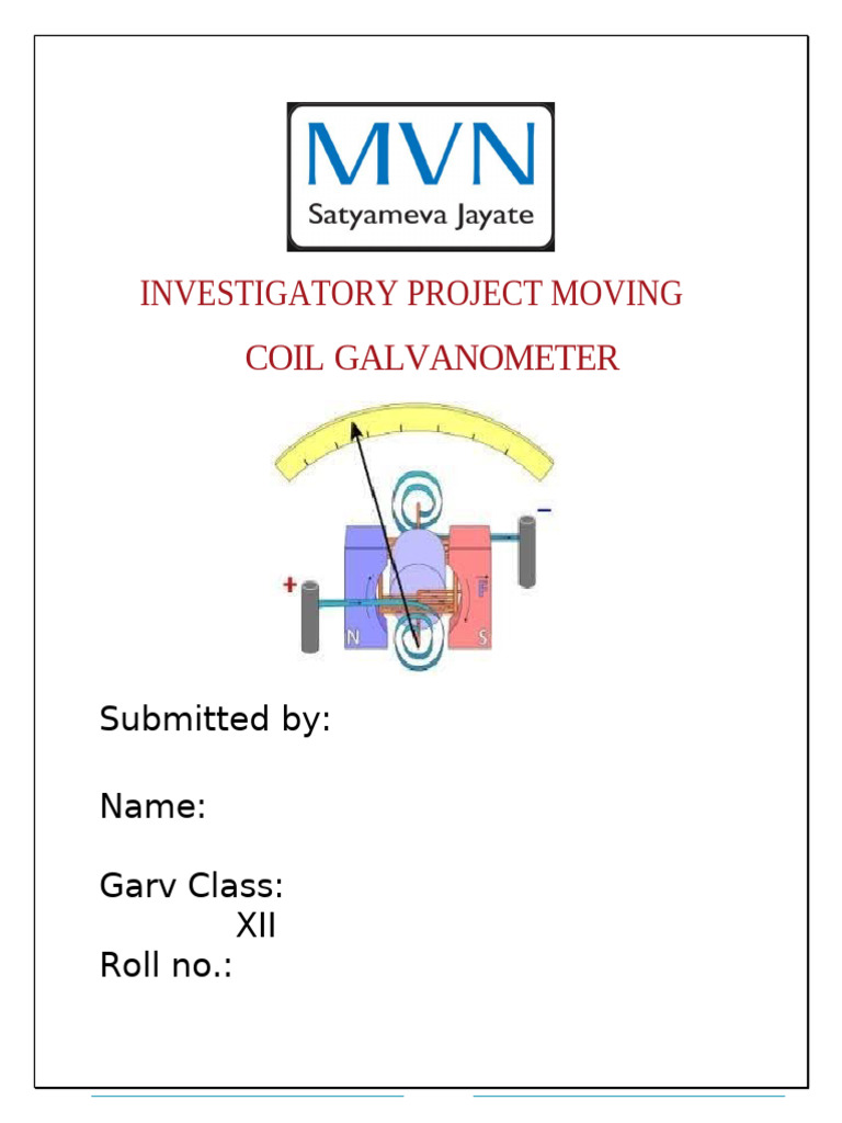 Moving Coil Galvanometer Report | PDF | Electrical Engineering ...